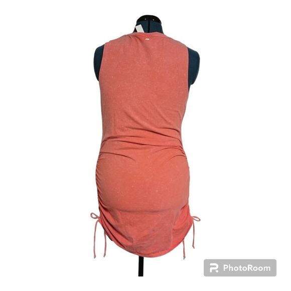 Victoria’s Secret PINK Adjustable Ruched Side Tank Dress Orange Mini Size XL - Picture 4 of 11